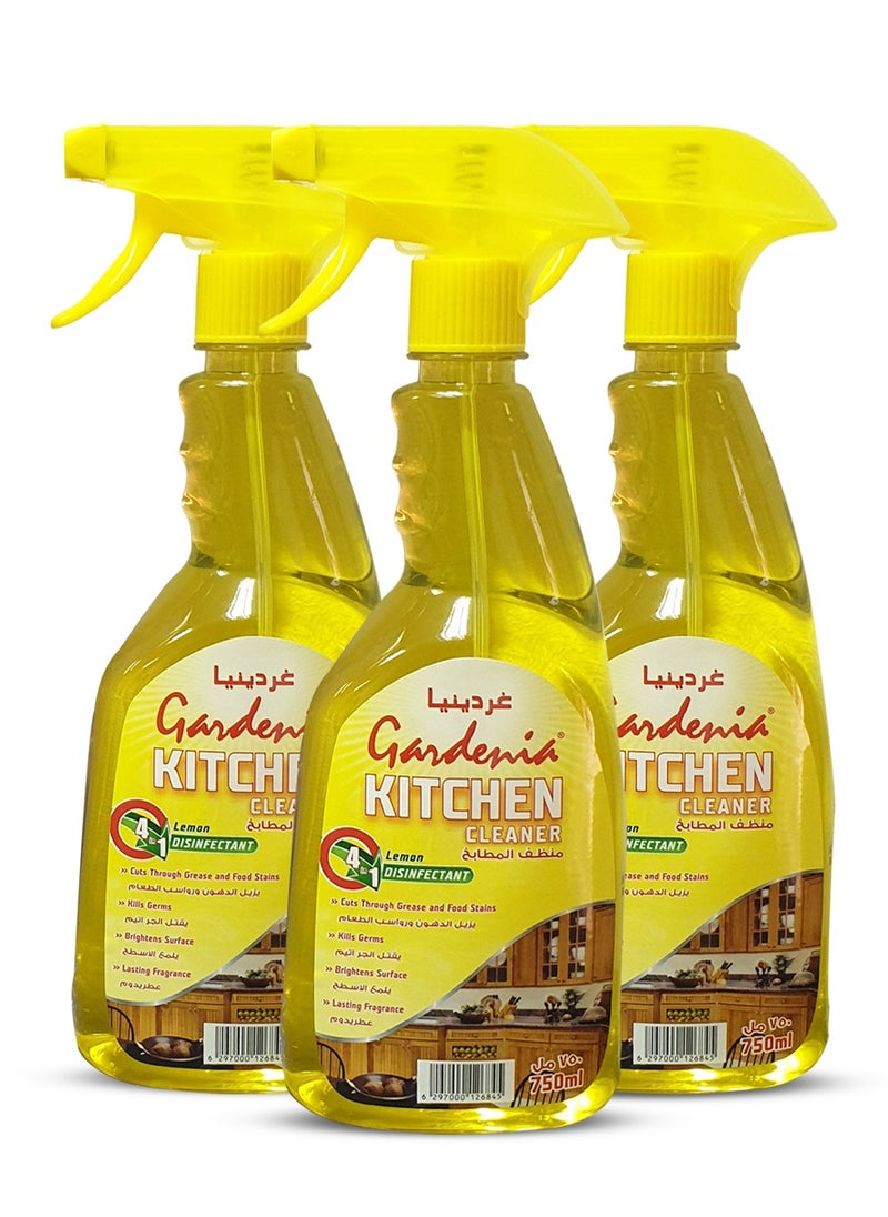 Gardenia - Kitchen Cleaner Lemon 750ml Pack of 3 - Image 1