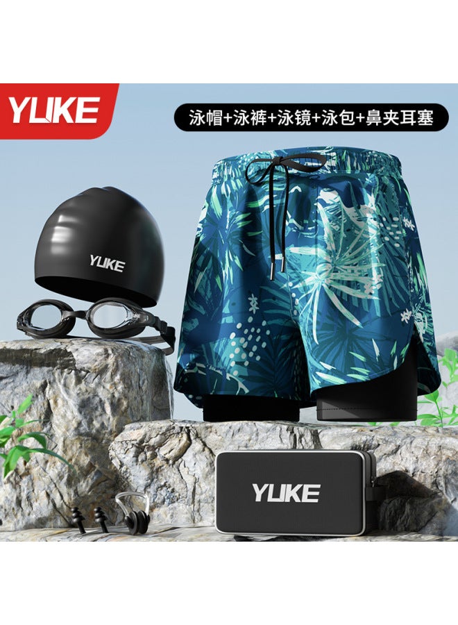 Men's Large Size Swimming Trunks, Double-layered To Prevent Embarrassment,  Quick-drying Boxer Shorts For Men, Beach Shorts, Special Swimming Gear For Hot Springs
