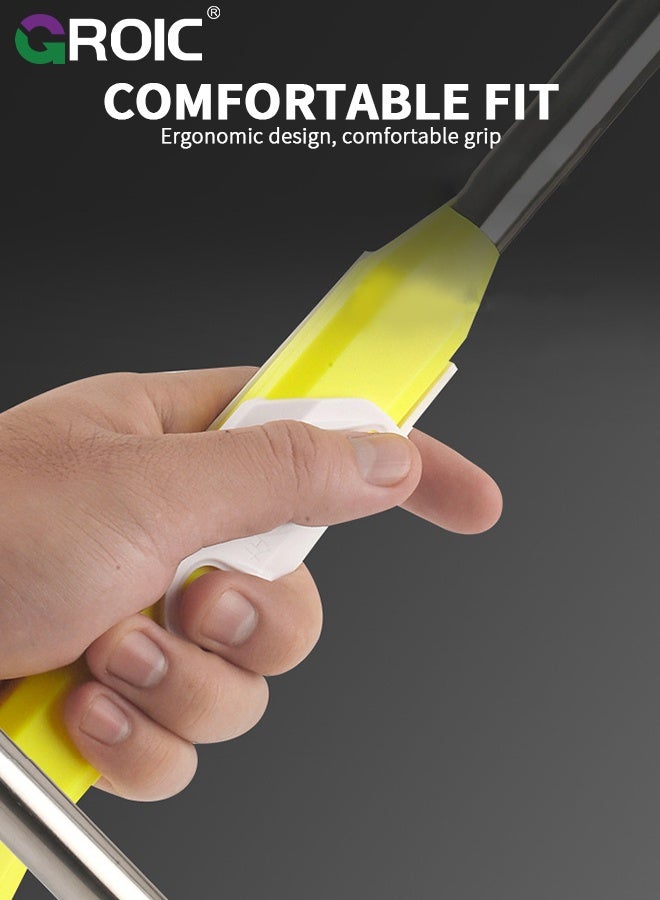 GROIC 2 Pcs 2 Pcs Badminton Racket Grip Corrector, Badminton Grip Aid Badminton Training Training Tool Ergonomic Posture Correction Paddle Grip Aid for Beginner  White & Yellow - Image 3