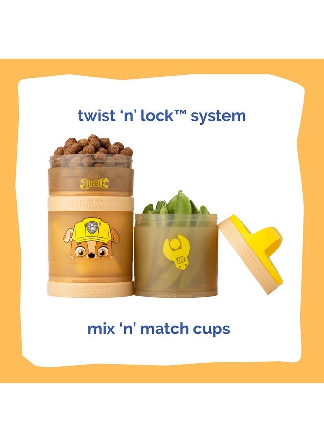 Whiskware Paw Patrol Stackable Snack Containers for Babies, Kids, and Toddlers, 3 Stackable Snack Cups for School and Travel, Formula and Cupholder Friendly, Rubble - Image 3