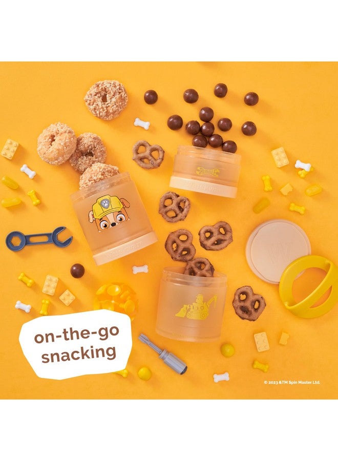 Whiskware Paw Patrol Stackable Snack Containers for Babies, Kids, and Toddlers, 3 Stackable Snack Cups for School and Travel, Formula and Cupholder Friendly, Rubble - Image 5