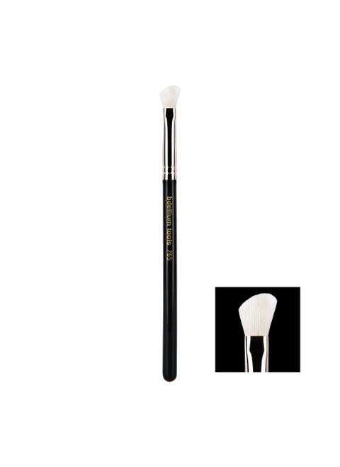 Bdellium Tools Professional Makeup Brush - Maestro Series 765 Small Angled Shader - With Soft Synthetic & Natural Mind Fibers, For Applying Eyeshadow (Black, 1pc)