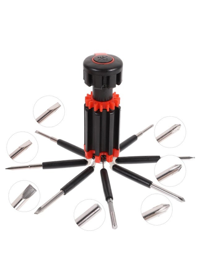 8 in 1 Screwdriver Set Stubby Screwdriver Ratcheting Screwdriver Set, 2PCS Screwdriver Set Multi Tool with LED Torch Flashlight Ideal for General DIY Maintenance, for Household  - Image 2