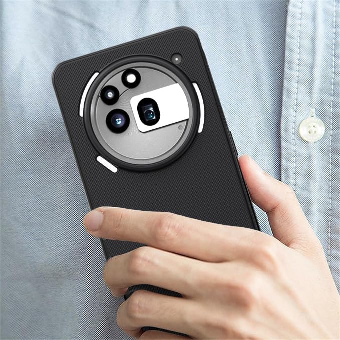 FabeKee Silicone Back Cover Case Compatible for Nothing Phone 3a Pro (Textured Grip Design | Camera Protetion | Slim and Light Weight | Soft Touch and Feel | Black) - Image 4