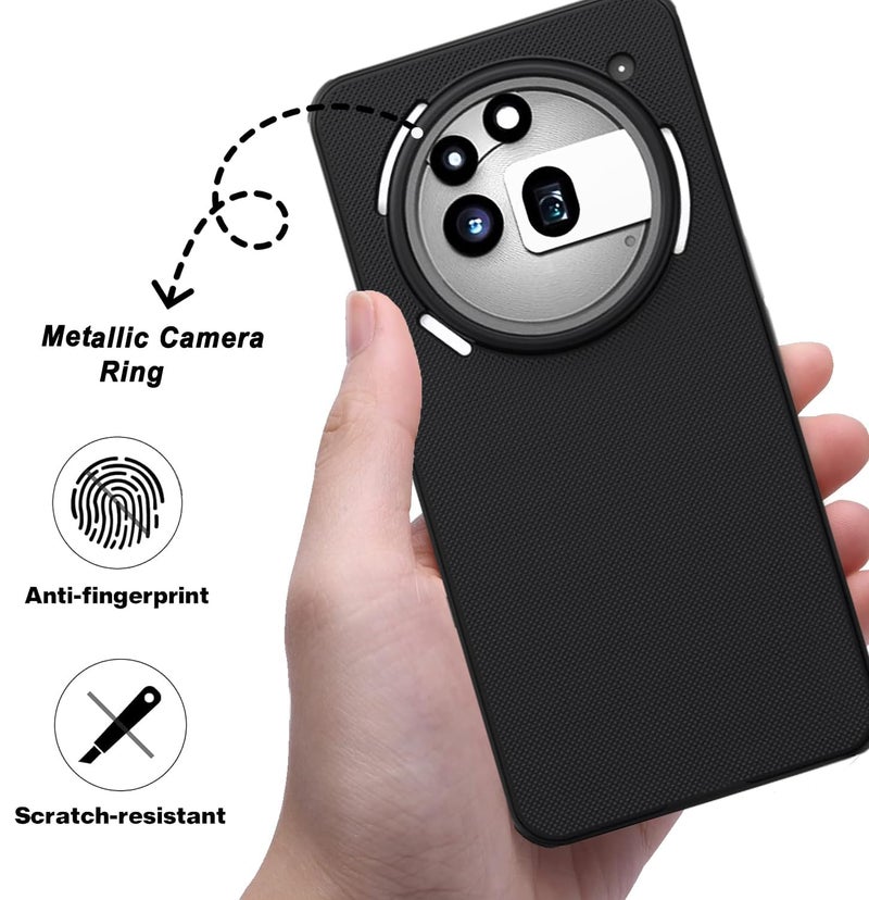 FabeKee Silicone Back Cover Case Compatible for Nothing Phone 3a Pro (Textured Grip Design | Camera Protetion | Slim and Light Weight | Soft Touch and Feel | Black) - Image 2