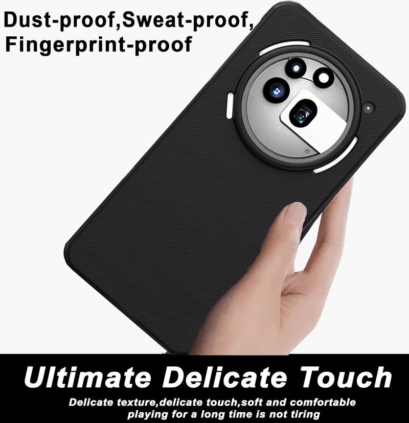 FabeKee Silicone Back Cover Case Compatible for Nothing Phone 3a Pro (Textured Grip Design | Camera Protetion | Slim and Light Weight | Soft Touch and Feel | Black) - Image 3