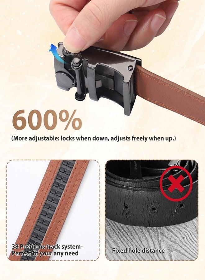 Kajeer Boy Belts Ratchet,Durable PU Leather Belt Click Ratchet Closure Adjustable Kid Youth Belt for School Uniform Casual - Image 2