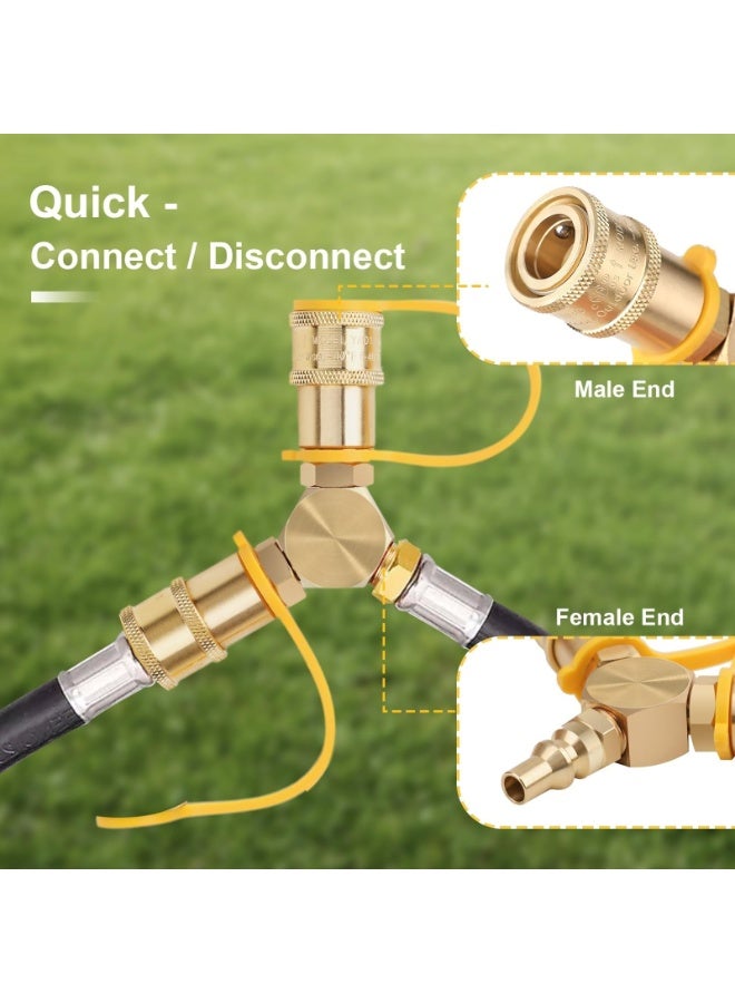 Generic 1/4'' RV Propane Quick Connect Y Splitter Adapter for RV Trailer and Quick Connect Propane Hose Connect to Motorhome Tabletop Grill, 2 Way LP Gas Adapter - Image 3