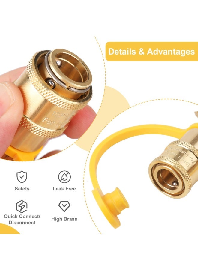 Generic 1/4'' RV Propane Quick Connect Y Splitter Adapter for RV Trailer and Quick Connect Propane Hose Connect to Motorhome Tabletop Grill, 2 Way LP Gas Adapter - Image 2