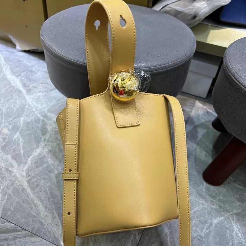 Star'S Same Style Luojia Genuine Cowhide Fortune Bucket With Liner 25 Best-Selling Fashion Versatile Single Shoulder Crossbody Bag For Women - Image 4