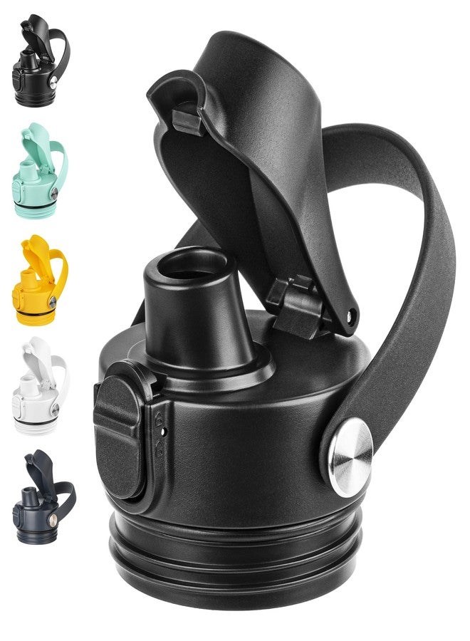Diumepo Auto Spout Lid for YETI Rambler Bottles12oz 18oz 26oz 36oz 64oz Water Bottle-Replacement Chug Cap with Flexible Handle | Leakproof | BPA Free |(Black) - Image 1