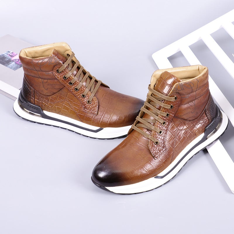 Low Boots High-End Business Leather Shoes Men'S British Style Leather Men'S Leather Shoes Handsome Men'S Casual Leather Shoes Men - Image 1