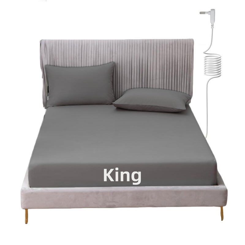 JIUMIWA JIUMIWA Grounding Sheets for Earthing King Size Grounding Fitted Bed Sheets with 15 ft Grounidng Cord  - Image 1