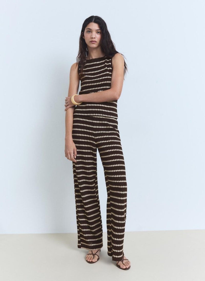 MANGO Knitted Top With Geometric Print  - Image 5