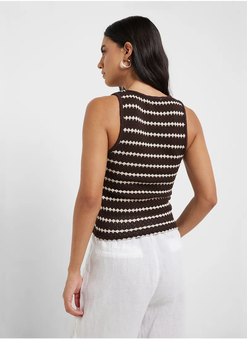 مانجو Knitted Top With Geometric Print