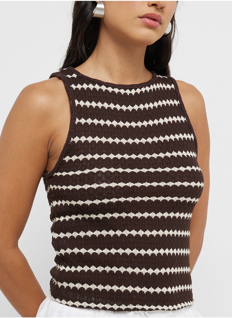 MANGO Knitted Top With Geometric Print  - Image 3