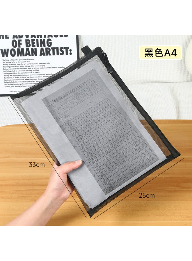 Autonomy Transparent Creative Pencil Case Simple Stationery Bag Cosmetic Bag And Korean Style Exam Bag Double-layer Mesh Bag Material Storage Bag - Image 1