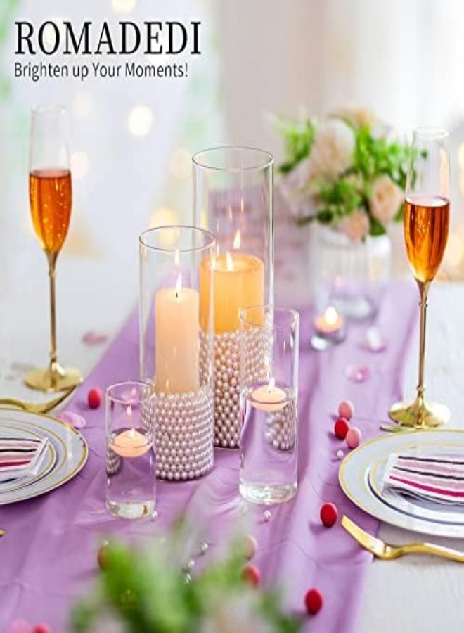 AKDC Hurricane Candle Holders Glass Vases For Centerpieces - Set Of 6 Clear Cylinder Vases For Flowers, Pillar Candles, Floating Votive Wedding Table Centerpiece Home Decor 6''/7.8''/10'' High - Image 1