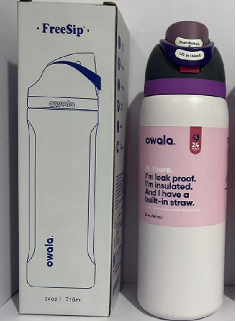 Owala FreeSip Insulated Stainless Steel Water Bottle with Straw for Sports, Travel, and School BPA-Free Sports Water Bottle, 24 oz - Image 1