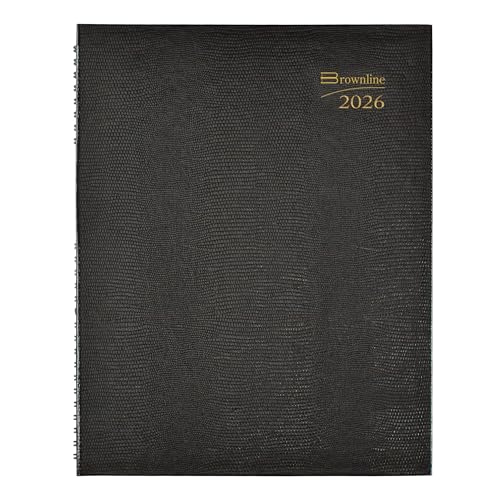 Brownline 2026 CoilPro Weekly Planner Appointment Book 12 Months January to December TwinWire Binding 11 x 85 Black CB950CBLK26 - Image 1