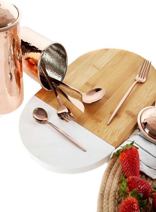MAPPLE CREATION Luxury Rose Gold Matte Finish, Service for 1 Stainless Steel Satin Finish Flatware Kitchen Utensil Set, Tableware Cutlery Set for Home and Restaurant - Image 4
