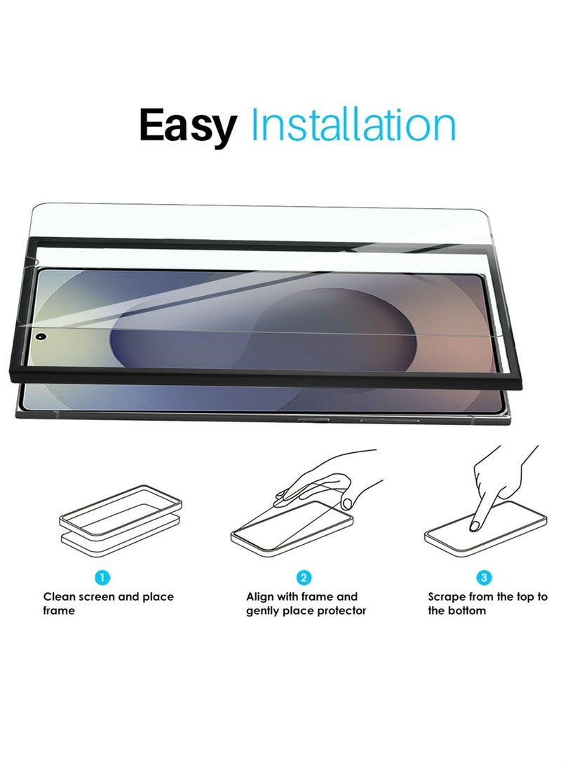 Techie 2 Pack Samsung Galaxy S25 Ultra Screen Protector, 9H Tempered Gorilla Glass, Easy Install Alignment Frame, Ultra Clear, Bubble-Free, Case-Friendly - Image 3