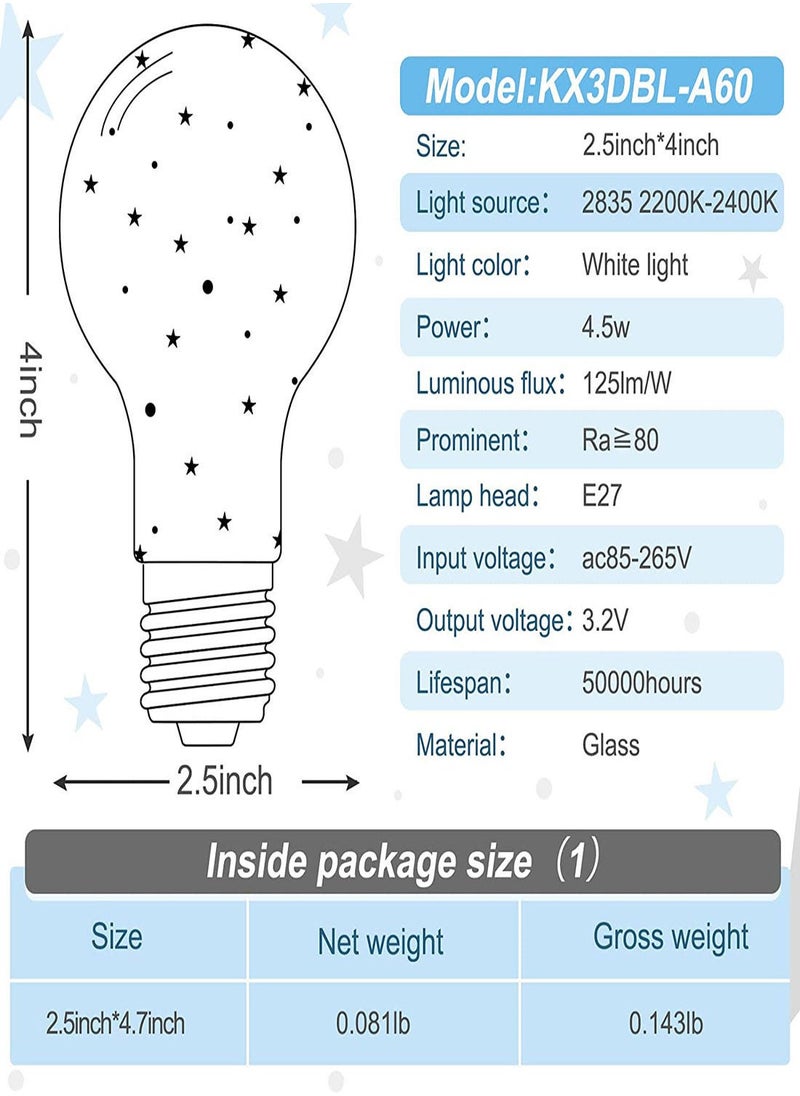 Y&D Firework Light Bulb, 3D Fireworks Effect LED Bulb Smart Bulbs Multicolor Decorative Ceiling for Party Bedroom Festival Home Disco, E27 4.5W, Home, Party, (2 PCS)  - Image 5
