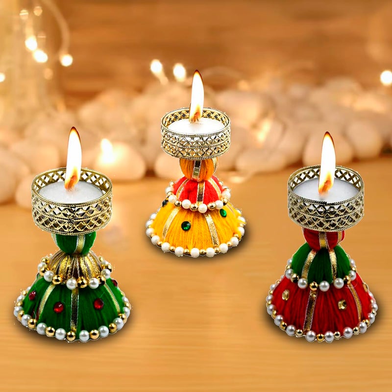 Saugat Traders Tea Light Candle Holder for Room Decor - Pooja Room - Diwali Decoration Diwali Gift for Corporate Client - Diwali Candles for Decoration for Home (Pack of 4) - Image 3