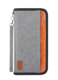 Ant Large Capacity Passport Holder Wallet, Family Travel Passport Card Bag ID Holder Zipper Closure, Removable Wristband RFID Blocking, Grey  - Image 1