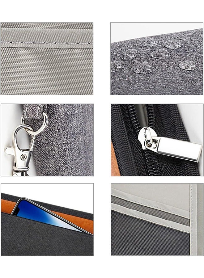 Ant Large Capacity Passport Holder Wallet, Family Travel Passport Card Bag ID Holder Zipper Closure, Removable Wristband RFID Blocking, Grey - Image 4