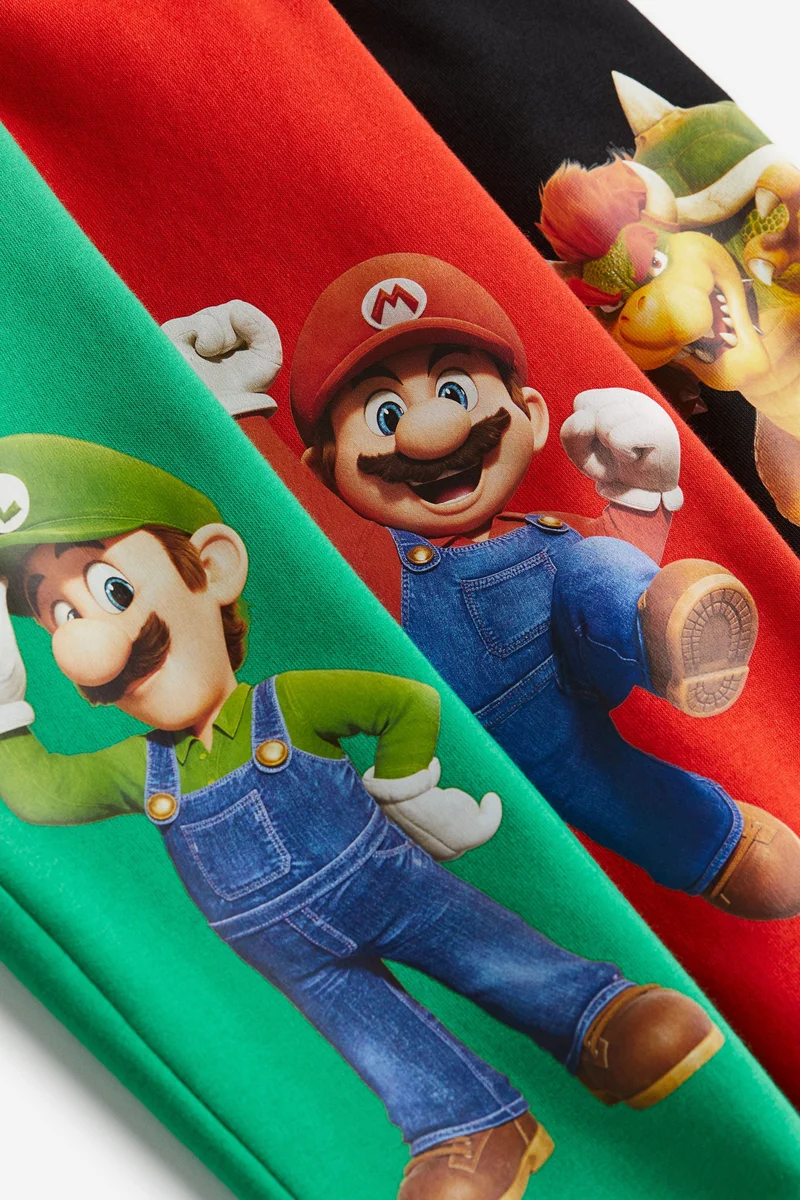 اتش اند ام بنطلون رياضي مزين بطبعة - عبوة 3 قطع