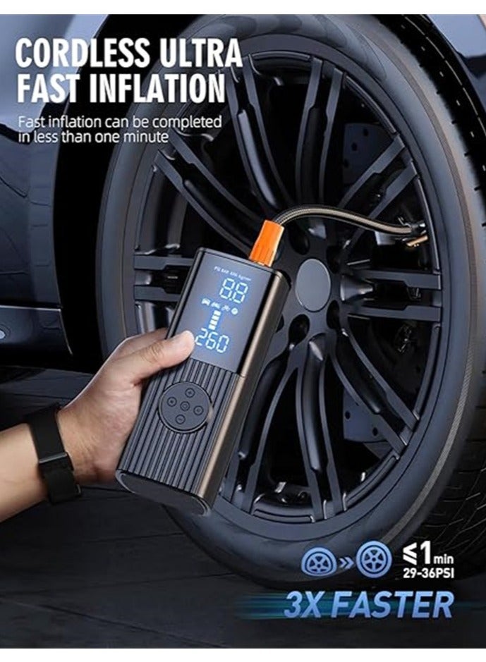 Generic Tire Inflator Portable Air Compressor-180PSI & 9000mAh Portable Air Pump, Accurate Pressure LCD Display, 3X Fast Inflation for Cars, Bikes & Motorcycle Tires, Balls  - Image 1
