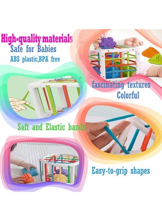 العاب مونتيسوري لعمر سنة واحدة، لعبة فرز الاطفال مكعب ملون و6 قطع اشكال متعددة الحواس، العاب تعليمية تنموية للاطفال الصغار هدايا عيد الميلاد، العاب اطفال 6-12-18 شهر - view 5