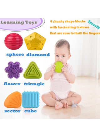 العاب مونتيسوري لعمر سنة واحدة، لعبة فرز الاطفال مكعب ملون و6 قطع اشكال متعددة الحواس، العاب تعليمية تنموية للاطفال الصغار هدايا عيد الميلاد، العاب اطفال 6-12-18 شهر - view 3