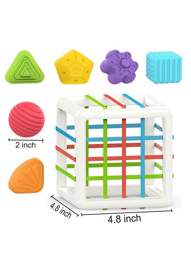 Bebiland Baby Sorter Toy with Colorful Soft Cube and 6 Multi Sensory Shapes, Toddler Developmental Learning Toys Birthday Gifts  - Image 2