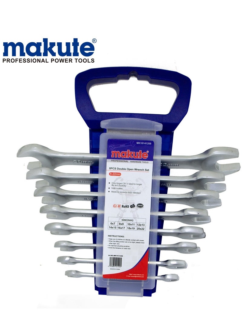 makute Double Open Wrench Set 6×7,8×9,10×11,12×13,14×15,16×17,18×19,20×22mm