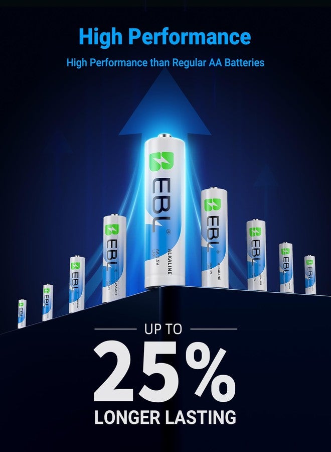 EBL 20 Pack Aa Alkaline Batteries 1.5V Double AA Long Lasting Household Appliance Lifetime 10 Years - Image 2