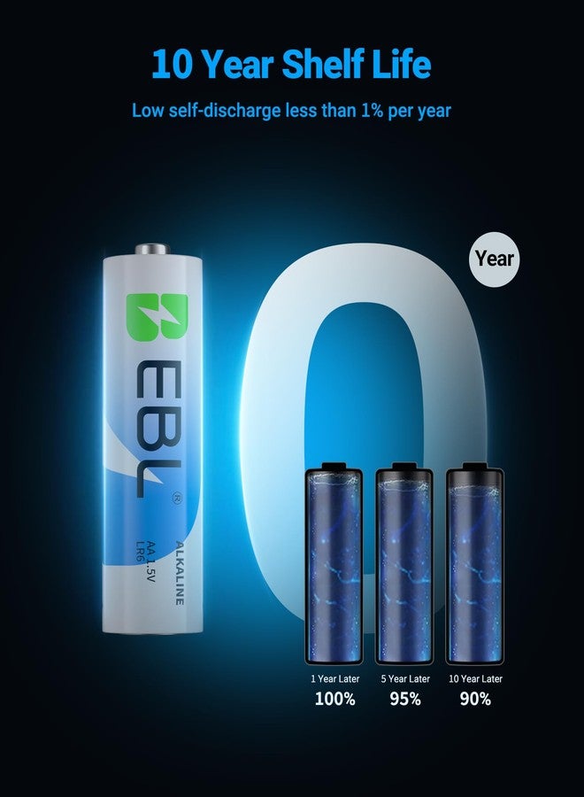 EBL 20 Pack Aa Alkaline Batteries 1.5V Double AA Long Lasting Household Appliance Lifetime 10 Years - Image 5