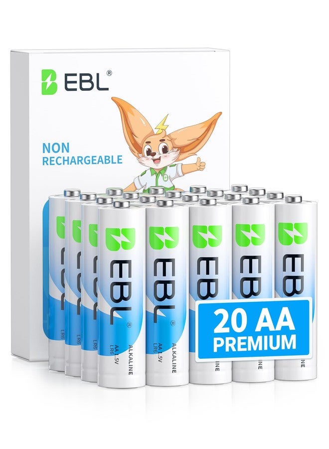 EBL 20 Pack Aa Alkaline Batteries 1.5V Double AA Long Lasting Household Appliance Lifetime 10 Years - Image 1