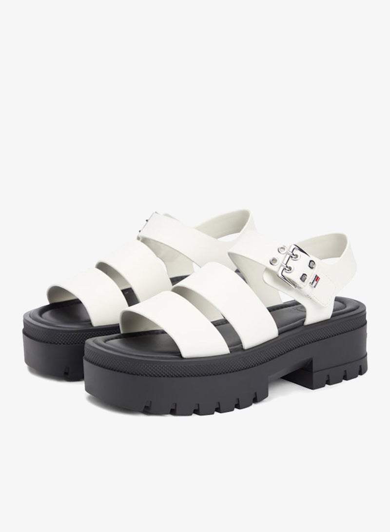 TOMMY JEANS Leather Cleat Platform Sandals - Image 4