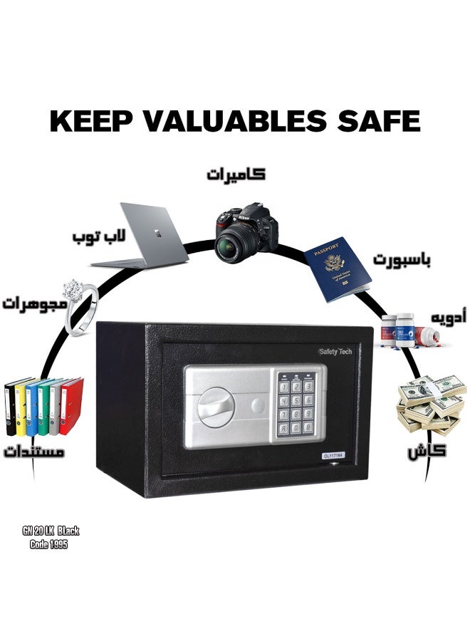 Safety Tech The GN 20 LK safe is equipped with a combination lock system… advanced security that meets your modern needs, from the globally trusted brand Safety Tech! - Image 4