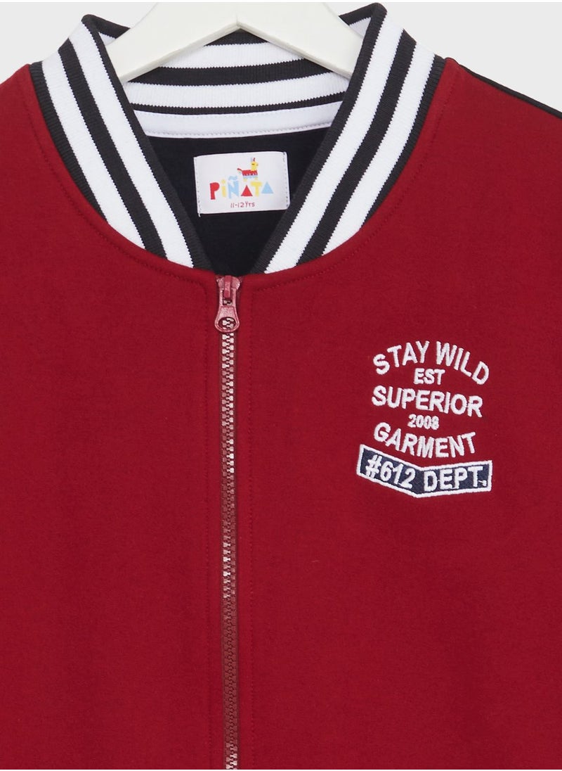 Pinata - Boys Colorblock Baseball Jacket - Image 1