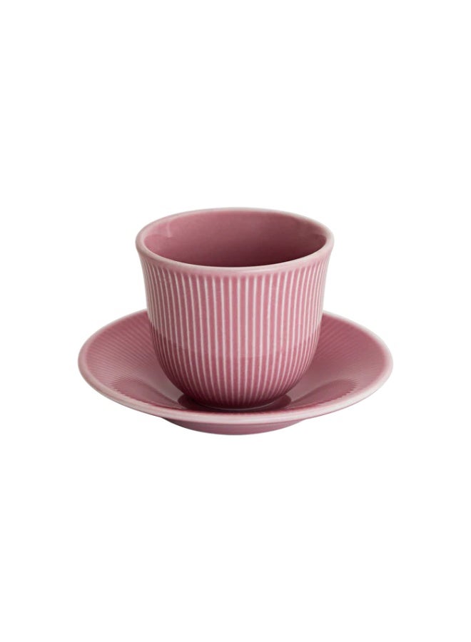 Loveramics Brewers 150ml Embossed Porcelain Tasting Cup With 13cm Plate Dusty Pink