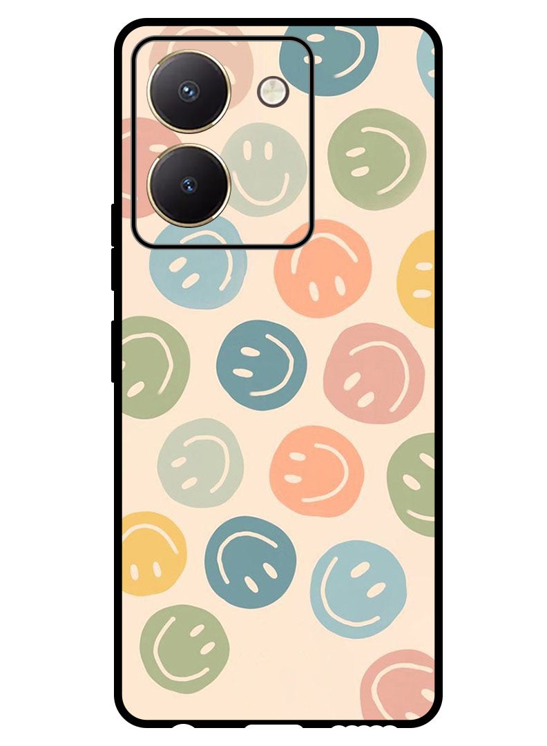 Theodor Protective Case Anti Scratch Shock Proof Bumper Cover For Vivo Y27s Colourful Smileys - Image 1