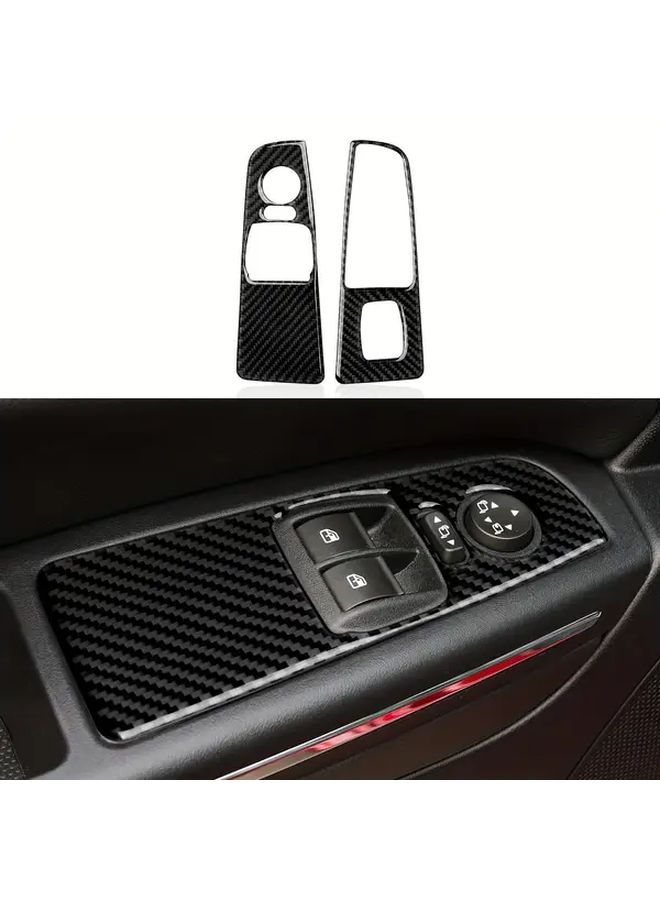 2pcs Soft Carbon Fiber Dashboard Trim Set Center Console Kit Compatible With Fiat Bravo 2007-2014 - Image 5