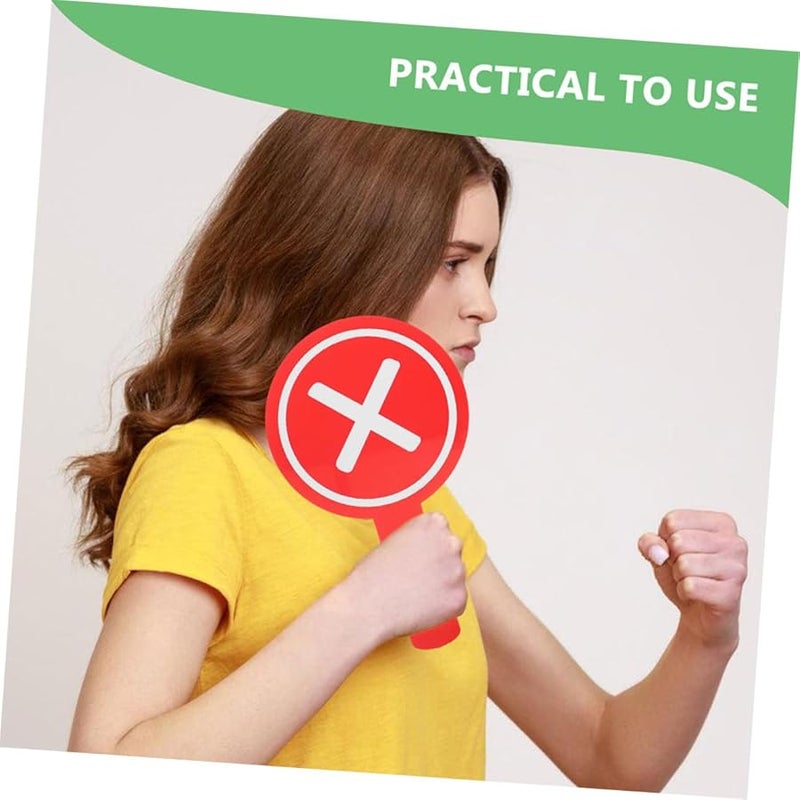 TEHAUX 4 Pack Hand Held Voting Paddles Scoreboard Plastic White For Classroom Participation - Image 4