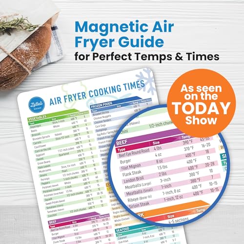 LOTTELI KITCHEN Air Fryer Magnetic Cheat Sheet Set - Air Fryer Accessories Cookbook - Easy to Use AirFryer Time Chart As Seen on the Today Show - Quick Reference Cooking Guide for Frying (White) - Image 2