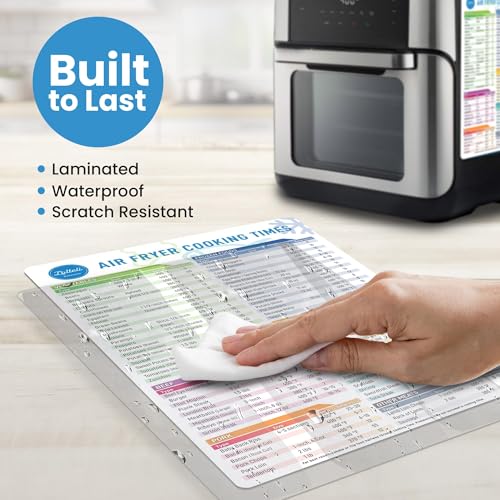 LOTTELI KITCHEN Air Fryer Magnetic Cheat Sheet Set - Air Fryer Accessories Cookbook - Easy to Use AirFryer Time Chart As Seen on the Today Show - Quick Reference Cooking Guide for Frying (White) - Image 4