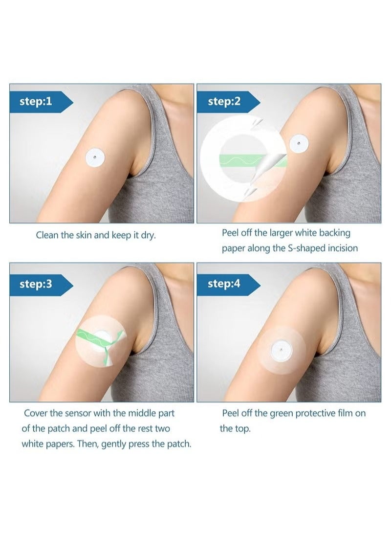 20 Pack Adhesive Patches for Freestyle Libre 2 Guardian Enlite Sensor Covers Clear Film Tape - Image 3