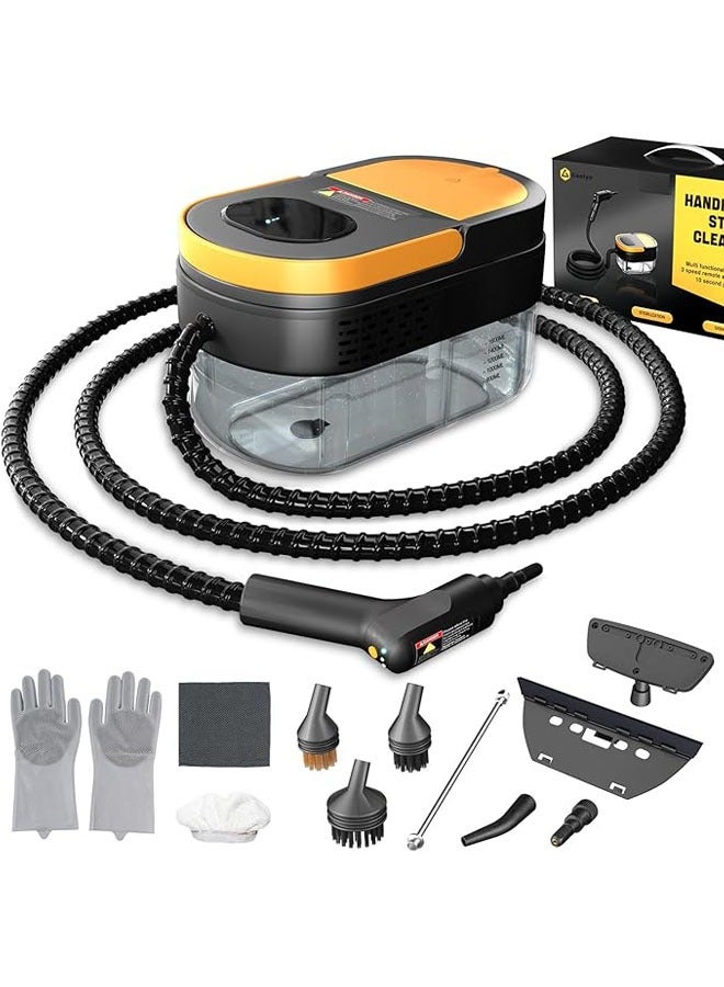 Arabest Steam Cleaner, 3-Level Adjustable Handle, 15s Heat-Up, 1.69 Quarts Tank, Portable Steamer for Cleaning with 11 pcs Accessories, Steam Cleaner for Home for Dirt, Grease, Grout, Tile,Floor,Couch and Car - Image 1